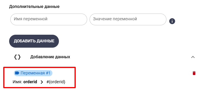 Дополнительные данные платежа